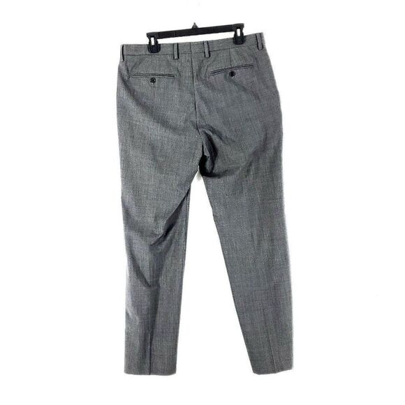 Banana Republic Wool Tailored Slim Fit Basket Weave Dress Pants 36/32 Gray Mid R - Picture 2 of 6
